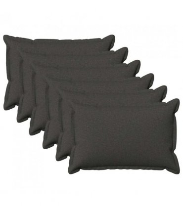 vidaXL Cushion with Pillow HOUTEN 6 pcs Dark Grey Faux Linen — Size: 30 x 50 cm