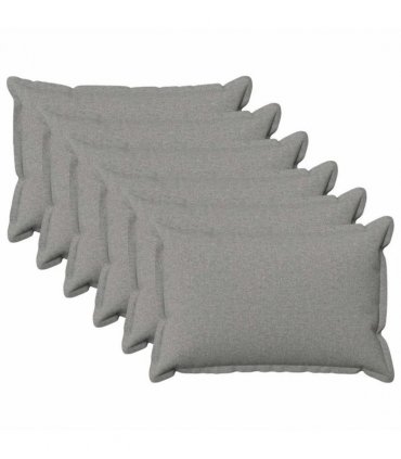 vidaXL Cushion with Pillow HOUTEN 6 pcs Cloud Grey Faux Linen — Size: 40 x 60 cm