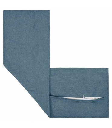 vidaXL Cushion with Pillow HOUTEN 2 pcs Jeans Blue Faux Linen — Size: 40 x 145 cm