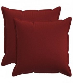 vidaXL Cushion with Pillow HOUTEN 2 pcs Wine Red Faux Linen — Size: 70 x 70 cm