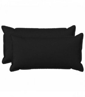 vidaXL Cushion with Pillow HOUTEN 2 pcs Black Faux Linen — Size: 40 x 70 cm