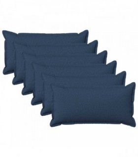 vidaXL Cushion with Pillow HOUTEN 6 pcs Blue Faux Linen — Size: 40 x 80 cm