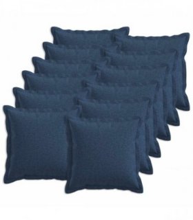 vidaXL Cushion with Pillow HOUTEN 12 pcs Blue Faux Linen — Size: 40 x 40 cm