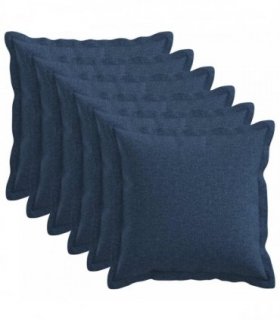 vidaXL Cushion with Pillow HOUTEN 6 pcs Blue Faux Linen — Size: 45 x 45 cm