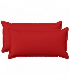 vidaXL Cushion with Pillow HOUTEN 2 pcs Red Faux Linen — Size: 40 x 70 cm
