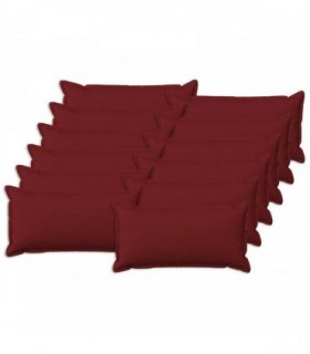 vidaXL Cushion with Pillow HOUTEN 12 pcs Wine Red Faux Linen — Size: 40 x 80 cm