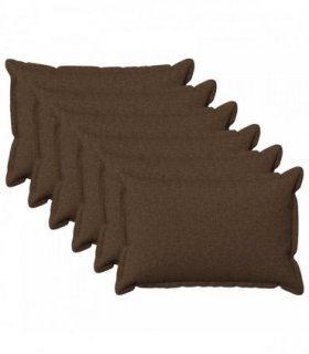 vidaXL Cushion with Pillow HOUTEN 6 pcs Brown Faux Linen — Size: 30 x 50 cm