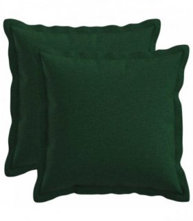 vidaXL Cushion with Pillow HOUTEN 2 pcs Dark Green Faux Linen — Size: 45 x 45 cm