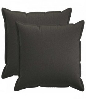 vidaXL Cushion with Pillow HOUTEN 2 pcs Dark Grey Faux Linen — Size: 55 x 55 cm