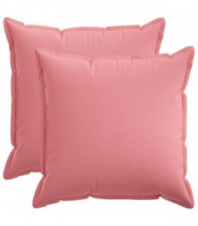vidaXL Cushion with Pillow HOUTEN 2 pcs Pink Faux Linen — Size: 65 x 65 cm