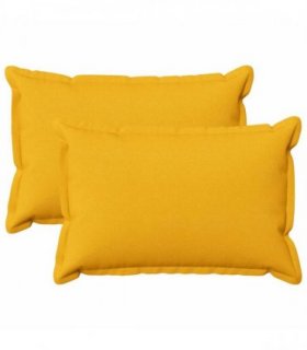 vidaXL Cushion with Pillow HOUTEN 2 pcs Light Yellow Faux Linen — Size: 30 x 50 cm