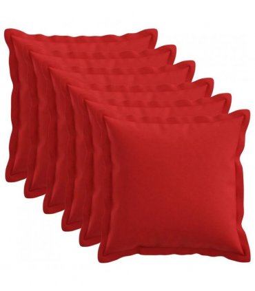 vidaXL Cushion with Pillow HOUTEN 6 pcs Red Faux Linen — Size: 40 x 40 cm