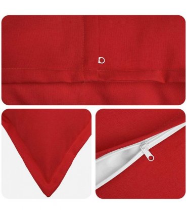 vidaXL Cushion with Pillow HOUTEN 6 pcs Red Faux Linen — Size: 40 x 40 cm