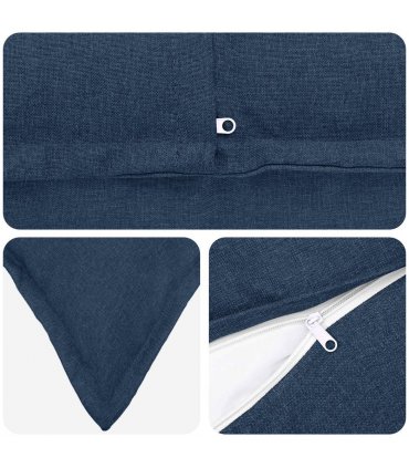 vidaXL Cushion with Pillow HOUTEN 2 pcs Blue Faux Linen — Size: 65 x 65 cm