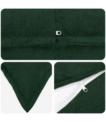 vidaXL Cushion with Pillow HOUTEN 2 pcs Dark Green Faux Linen — Size: 80 x 80 cm