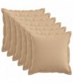vidaXL Cushion with Pillow HOUTEN 6 pcs Cream Faux Linen — Size: 35 x 35 cm