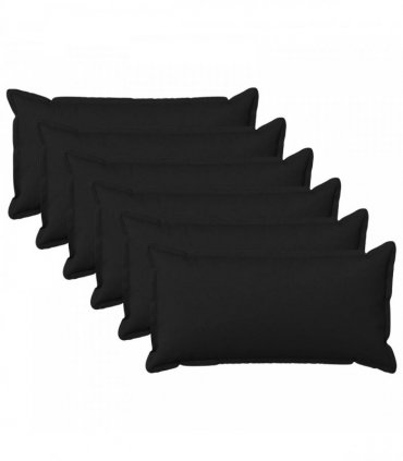 vidaXL Cushion with Pillow HOUTEN 6 pcs Black Faux Linen — Size: 40 x 80 cm