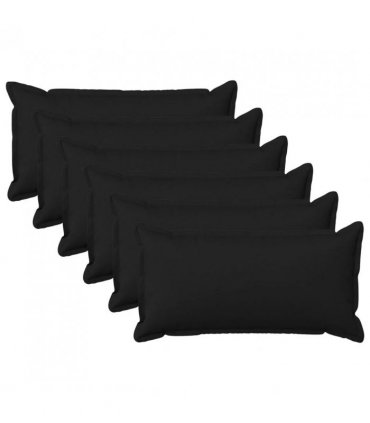 vidaXL Cushion with Pillow HOUTEN 6 pcs Black Faux Linen — Size: 40 x 80 cm