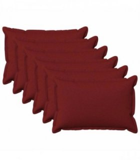 vidaXL Cushion with Pillow HOUTEN 6 pcs Wine Red Faux Linen — Size: 40 x 60 cm