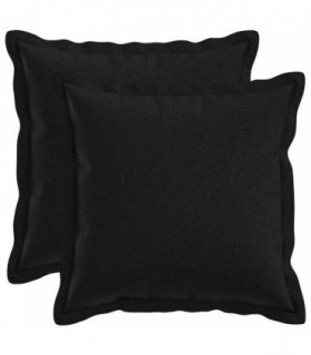 vidaXL Cushion with Pillow HOUTEN 2 pcs Black Faux Linen — Size: 45 x 45 cm