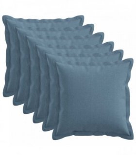vidaXL Cushion with Pillow HOUTEN 6 pcs Jeans Blue Faux Linen — Size: 30 x 30 cm