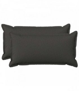 vidaXL Cushion with Pillow HOUTEN 2 pcs Dark Grey Faux Linen — Size: 40 x 70 cm