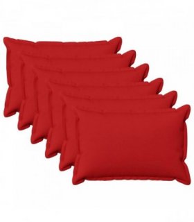vidaXL Cushion with Pillow HOUTEN 6 pcs Red Faux Linen — Size: 30 x 50 cm
