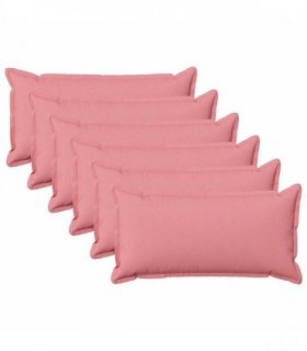 vidaXL Cushion with Pillow HOUTEN 6 pcs Pink Faux Linen — Size: 40 x 70 cm