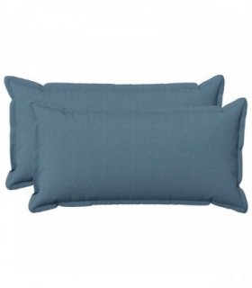 vidaXL Cushion with Pillow HOUTEN 2 pcs Jeans Blue Faux Linen — Size: 40 x 70 cm