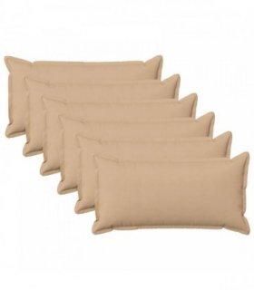 vidaXL Cushion with Pillow HOUTEN 6 pcs Cream Faux Linen — Size: 40 x 80 cm