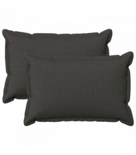 vidaXL Cushion with Pillow HOUTEN 2 pcs Dark Grey Faux Linen — Size: 40 x 60 cm