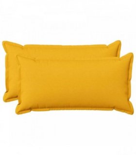 vidaXL Cushion with Pillow HOUTEN 2 pcs Light Yellow Faux Linen — Size: 40 x 80 cm