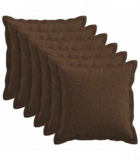 vidaXL Cushion with Pillow HOUTEN 6 pcs Brown Faux Linen — Size: 40 x 40 cm