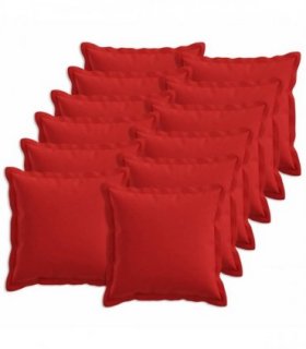vidaXL Cushion with Pillow HOUTEN 12 pcs Red Faux Linen — Size: 45 x 45 cm