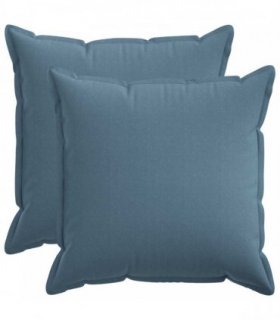 vidaXL Cushion with Pillow HOUTEN 2 pcs Jeans Blue Faux Linen — Size: 60 x 60 cm