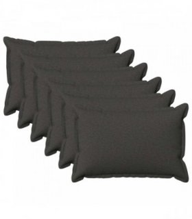 vidaXL Cushion with Pillow HOUTEN 6 pcs Dark Grey Faux Linen — Size: 40 x 60 cm