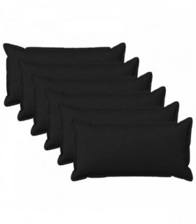 vidaXL Cushion with Pillow HOUTEN 6 pcs Black Faux Linen — Size: 40 x 70 cm