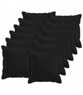 vidaXL Cushion with Pillow HOUTEN 12 pcs Black Faux Linen — Size: 45 x 45 cm