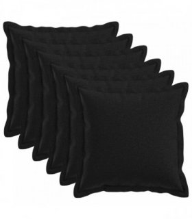 vidaXL Cushion with Pillow HOUTEN 6 pcs Black Faux Linen — Size: 30 x 30 cm