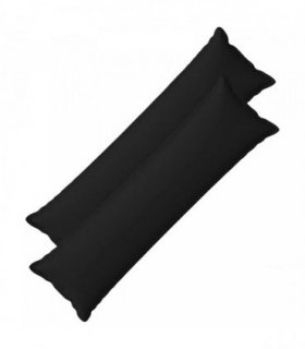 vidaXL Cushion with Pillow HOUTEN 2 pcs Black Faux Linen — Size: 40 x 145 cm