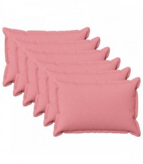 vidaXL Cushion with Pillow HOUTEN 6 pcs Pink Faux Linen — Size: 30 x 50 cm