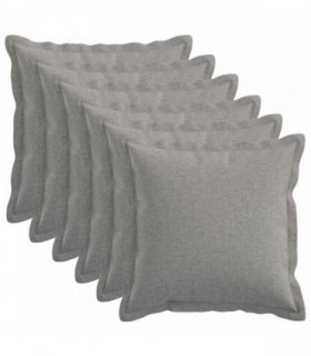 vidaXL Cushion with Pillow HOUTEN 6 pcs Cloud Grey Faux Linen — Size: 30 x 30 cm