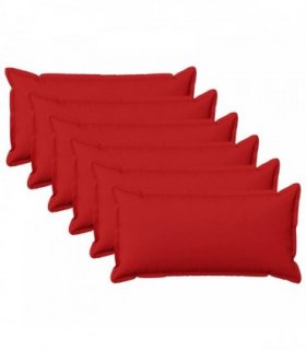 vidaXL Cushion with Pillow HOUTEN 6 pcs Red Faux Linen — Size: 40 x 80 cm