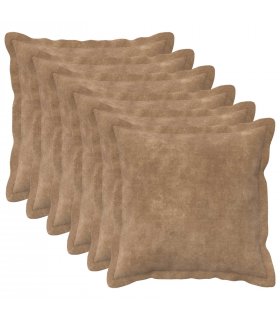 vidaXL Cushion with Pillow HOUTEN 6 pcs Taupe Microfiber Fleece — Size: 45 x 45 cm