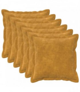 vidaXL Cushion with Pillow HOUTEN 6 pcs Yellow Microfiber Fleece — Size: 30 x 30 cm