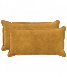 vidaXL Cushion with Pillow HOUTEN 2 pcs Yellow Microfiber Fleece — Size: 40 x 80 cm