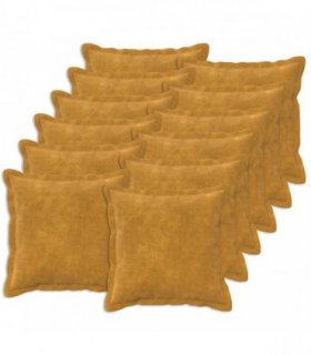 vidaXL Cushion with Pillow HOUTEN 12 pcs Yellow Microfiber Fleece — Size: 40 x 40 cm