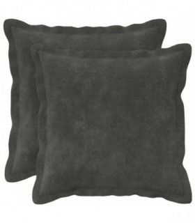 vidaXL Cushion with Pillow HOUTEN 2 pcs Anthracite Microfiber Fleece — Size: 30 x 30 cm