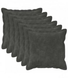 vidaXL Cushion with Pillow HOUTEN 6 pcs Anthracite Microfiber Fleece — Size: 35 x 35 cm