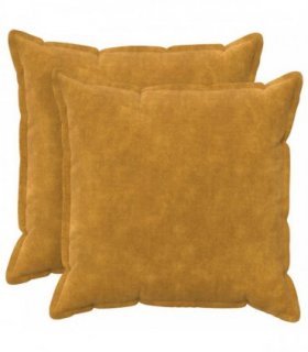 vidaXL Cushion with Pillow HOUTEN 2 pcs Yellow Microfiber Fleece — Size: 60 x 60 cm